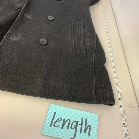 DANIEL HECHTER Charcoal Grey Quilted Lining Wool Zip Up Dress Coat Size L - Picture 13 of 14